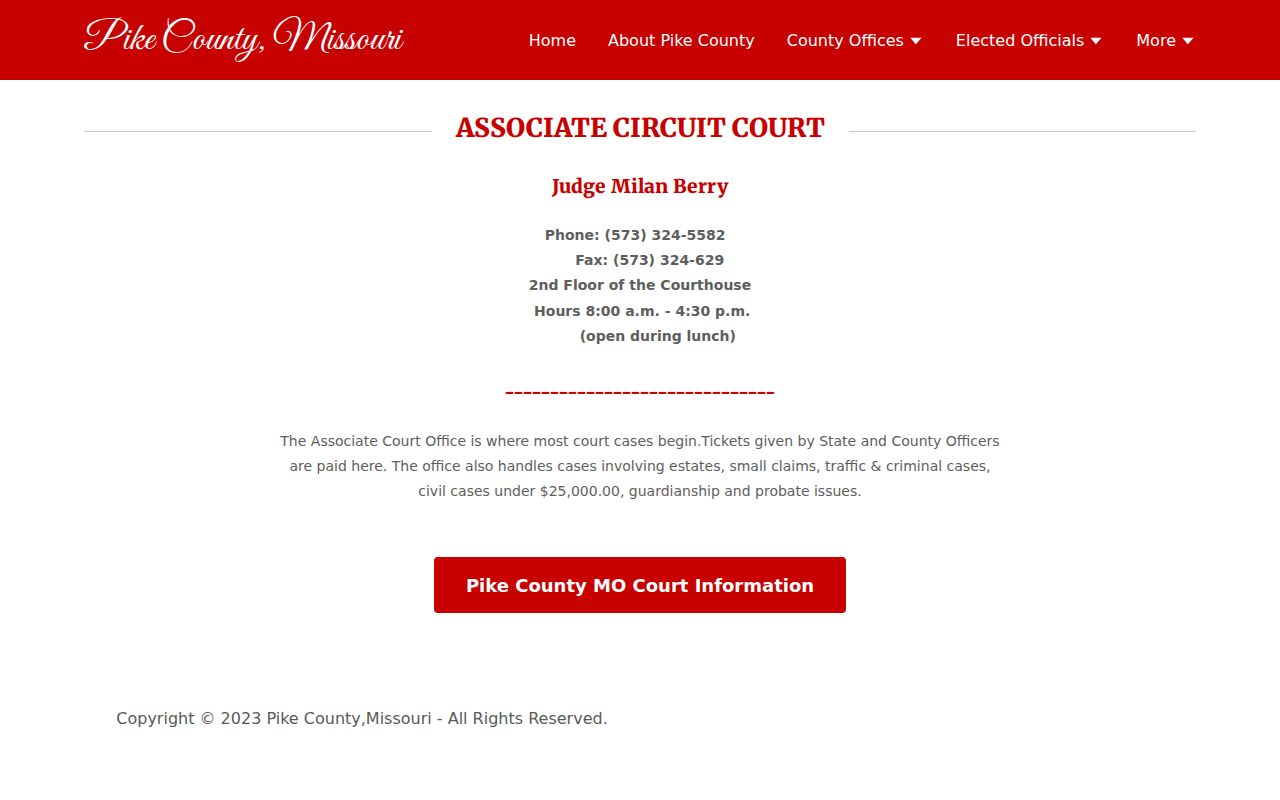Pike County Associate Circuit Court information