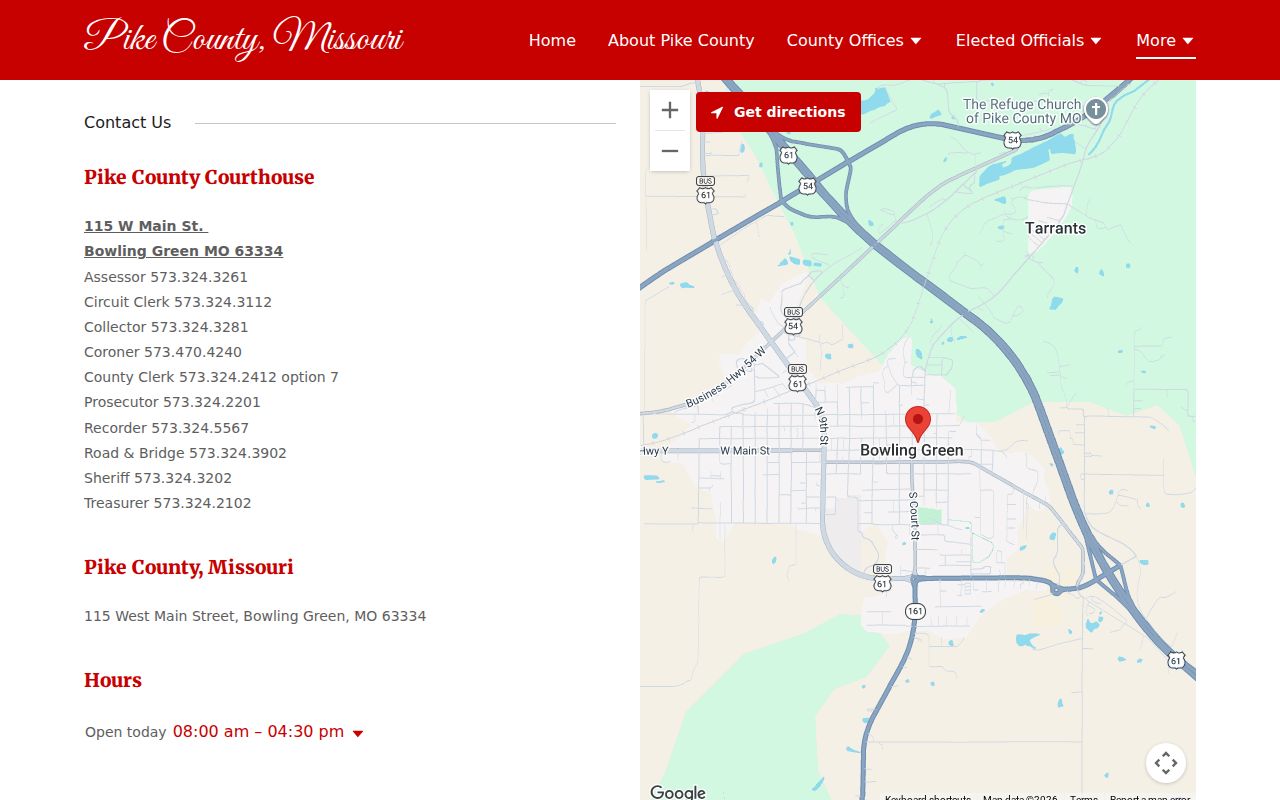 Pike County courthouse contact directory